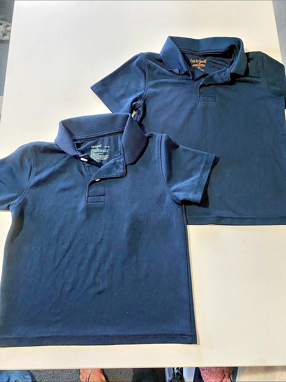 Cat & Jack Kids Short-Sleeve Uniform Polo Shirt Boys XS Blue 2-Packets dry fit
